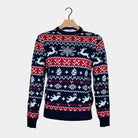 Red and Blue Strips Christmas Jumper Couples