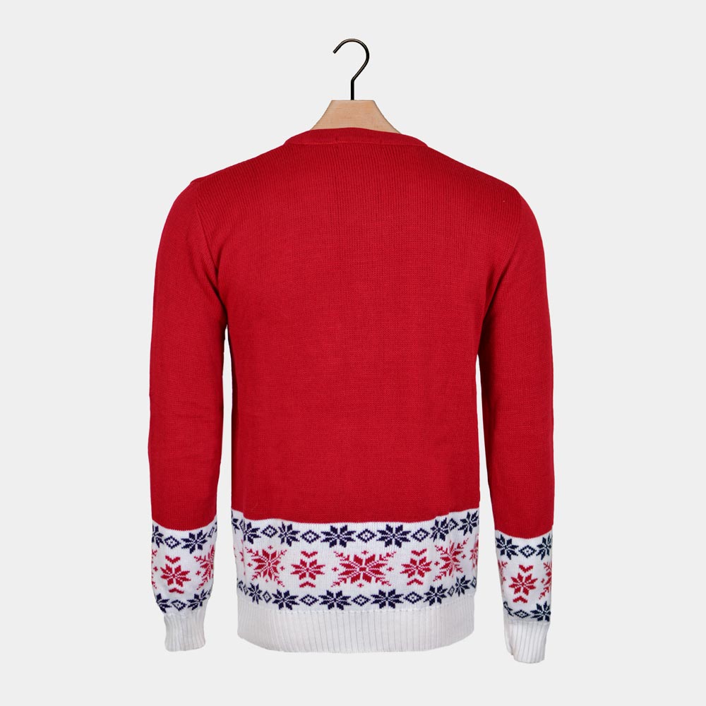 Reindeer and Snow Red Couple's Christmas Jumper 