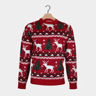 Red Couple's Christmas Jumper Reindeers Christmas Trees