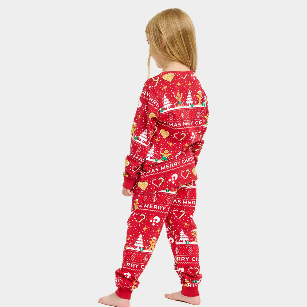 Red Christmas Pyjama for Children Gingercookies
