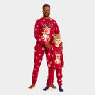 Red Christmas Pyjama for Children with Rudolph the Reindeer and mens