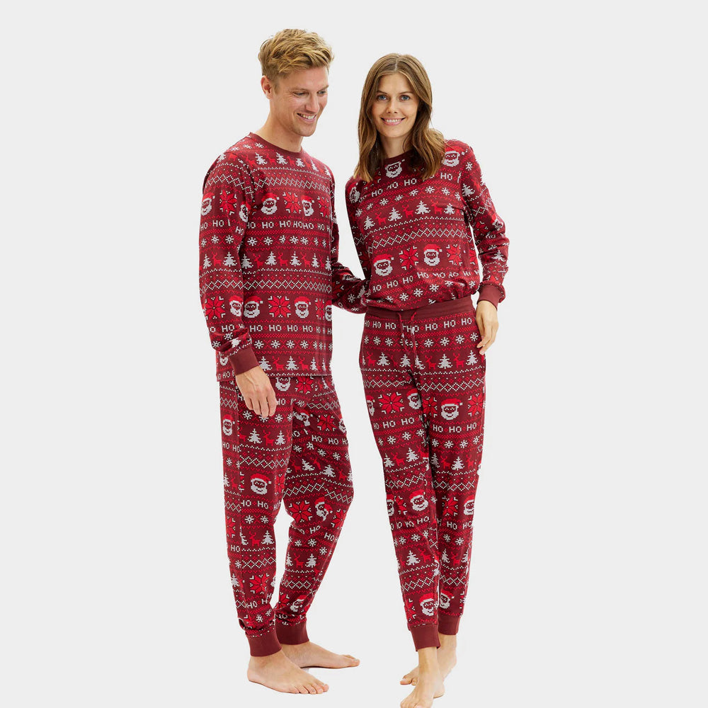 Red Christmas Pyjama for Women and Men Ho Ho Ho
