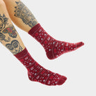 Red Unisex Christmas Socks with Santa and reindeers