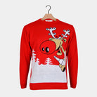 Red Couple's Christmas Jumper Reindeer with a Beer