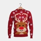 Red Couple's Christmas Jumper with Rudolph the Reindeer