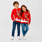 Red Family Christmas Jumper Reindeer with a Beer children
