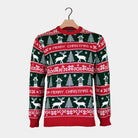 Red Mens Green Strips Christmas Jumper