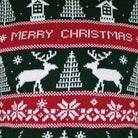 Red and Green Strips Couple's Christmas Jumper detail