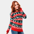 Red and Green Strips Couple's Christmas Jumper womens