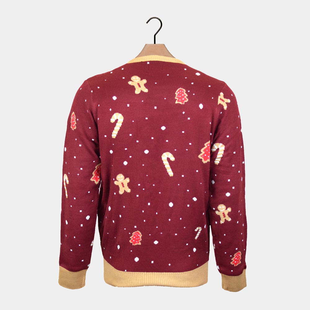 Ginger Cookie Red LED light-up Couple's Christmas Jumper 