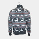 Reindeers Turtleneck Organic Cotton Couples Grey Christmas Jumper 
