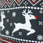 Reindeers Turtleneck Organic Cotton Couples Grey Christmas Jumper 
