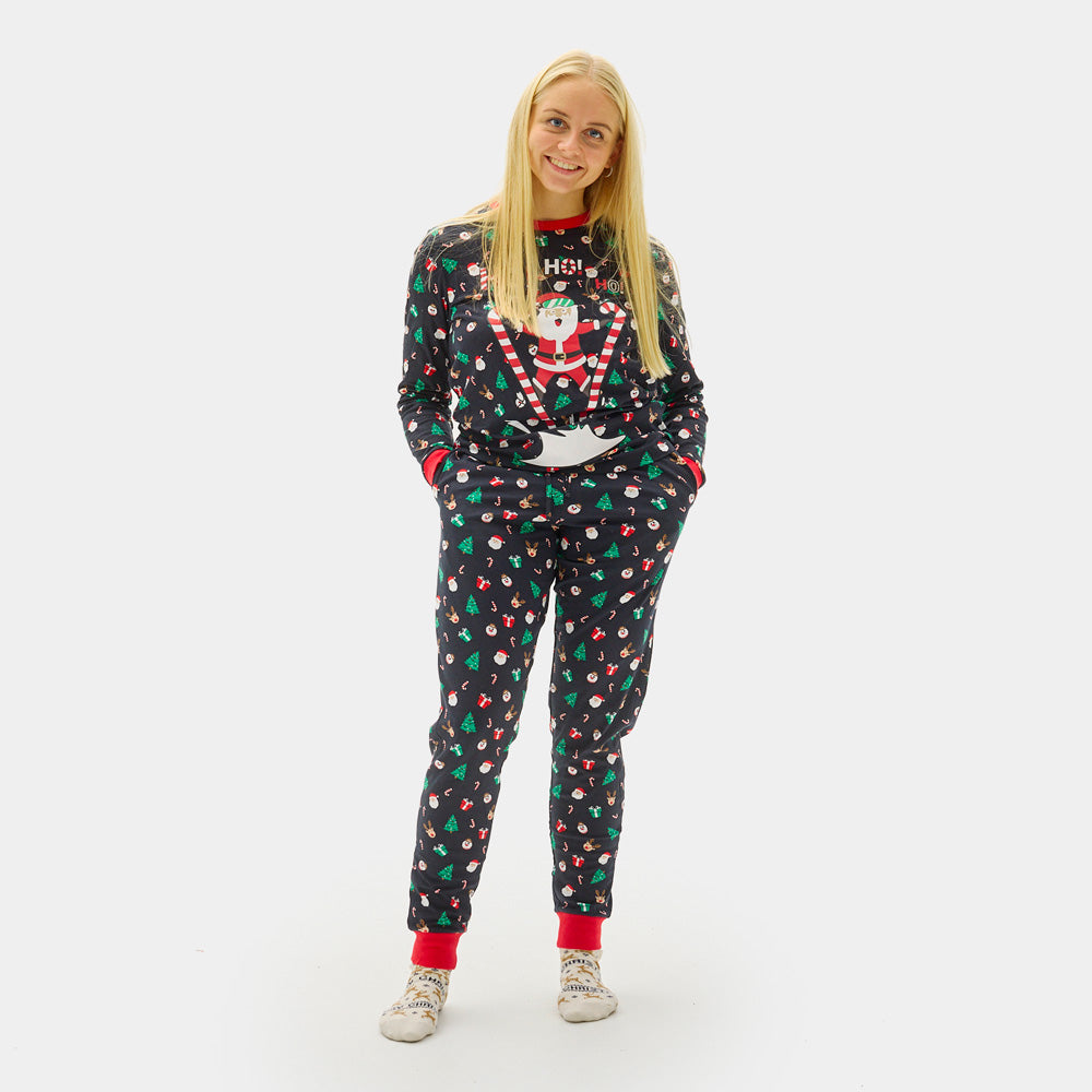Christmas Pyjama for Women Skiing Santa
