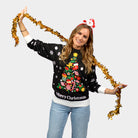 Women's Black Christmas Jumper Merry Christmas