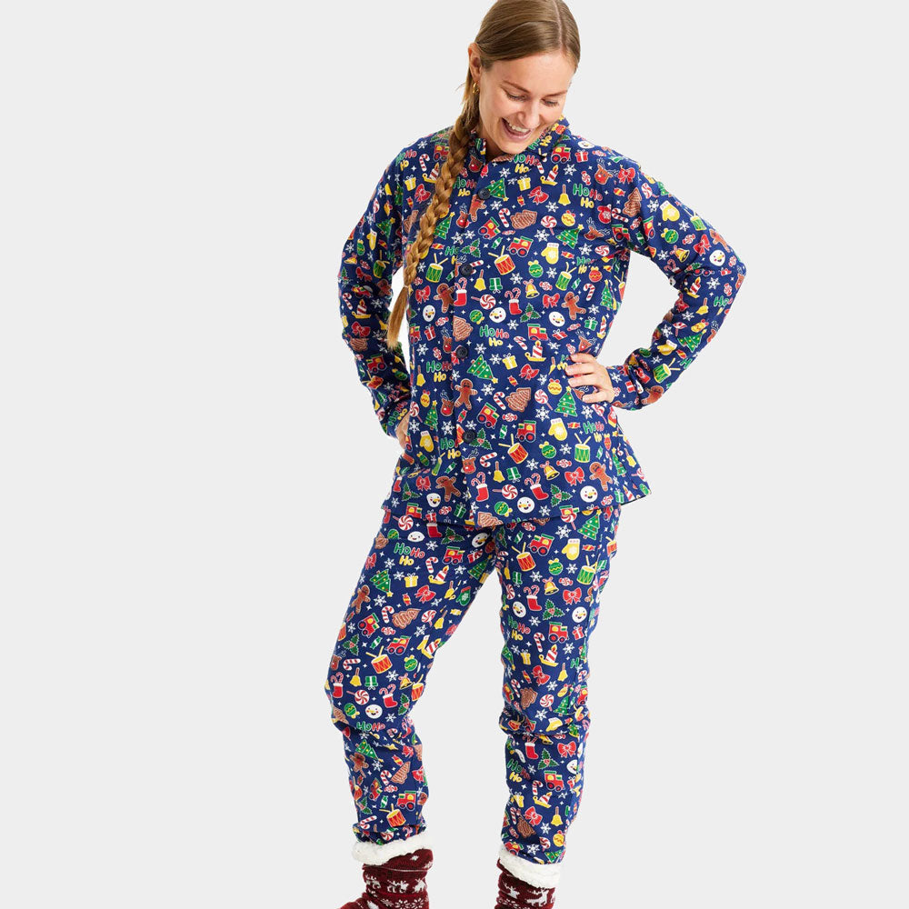 Christmas Dream Blue Christmas Pyjama for Family Womens