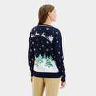 Womens LED light-up Blue Christmas Jumper Merry Christmas