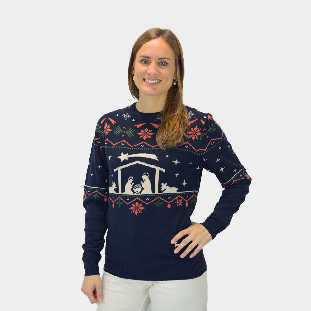 Womens Christmas Jumper Nativity
