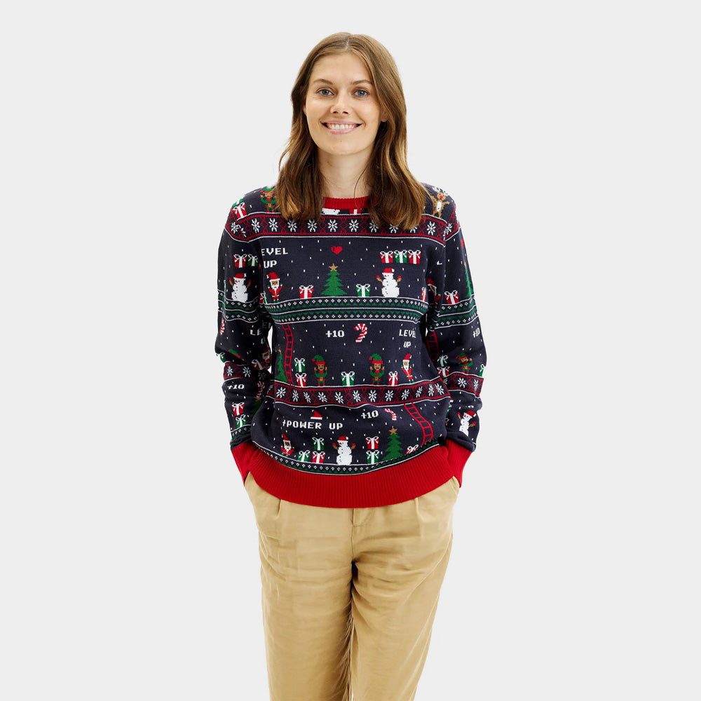 Womens Christmas Jumper Vintage Gaming
