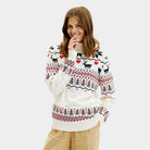 Womens Classy Turtleneck Beige Organic Cotton  Christmas Jumper