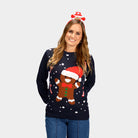 Women's Gingerbread Blue Christmas Jumper