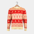 Womens Red & Beige Organic Cotton Christmas Jumper with Hearts
