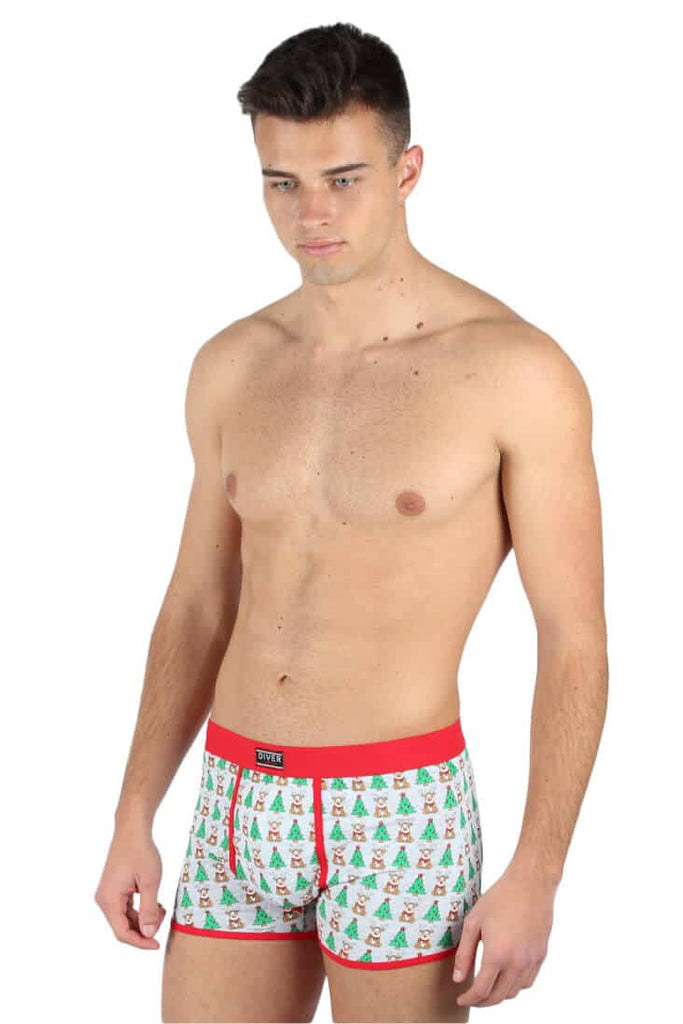 Christmas Boxer with Reindeers and Christmas Trees Mens 