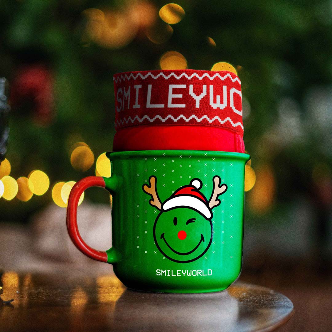 Mens Christmas Boxer Smile with Christmas Cup Gift