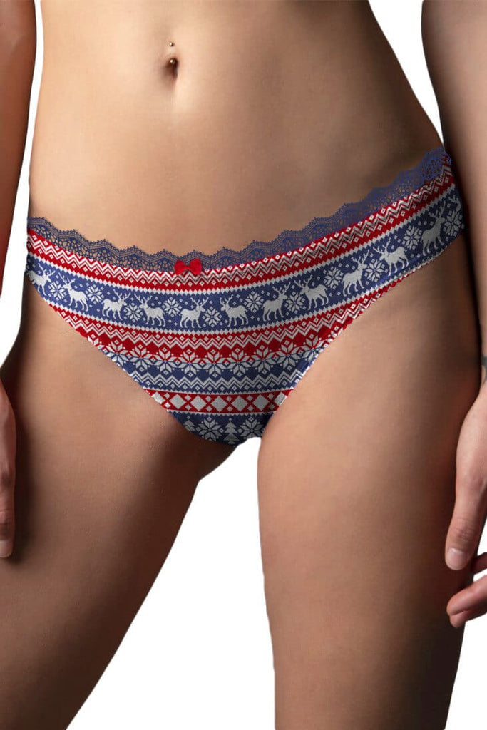 Womens Christmas Knicker with Reindeers 