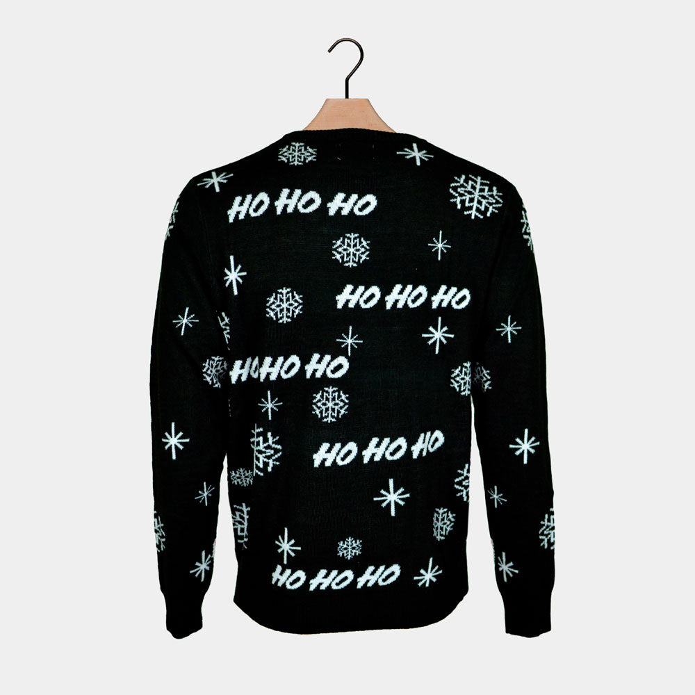 Black Santa Christmas Jumper Back