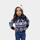 Blue Boys and Girls Christmas Jumper with Reindeers and Nordic Stars Kids