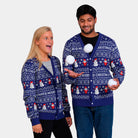 Blue Cardigan Merry Christmas Jumper Couple