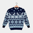 Blue Christmas Jumper with Reindeers and Nordic Stars 2021