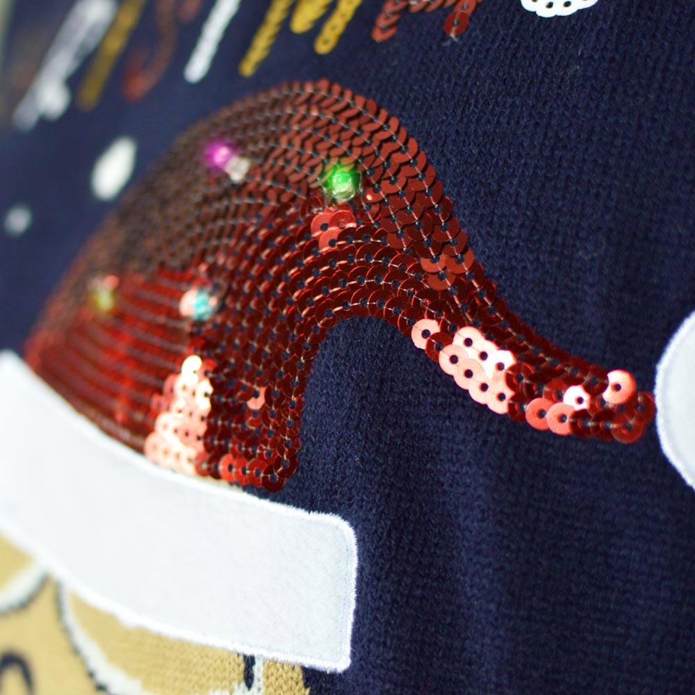 Blue LED light-up Boys and Girls Christmas Ginger Cookie Detail