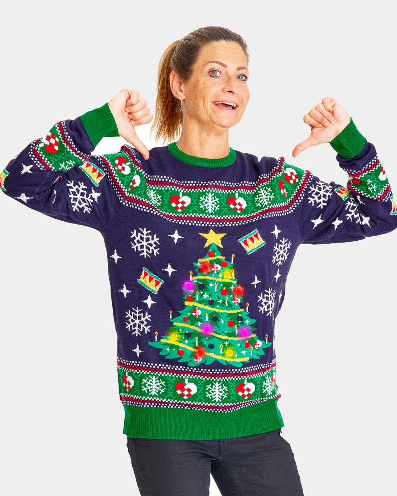 Light up christmas tree jumper clearance