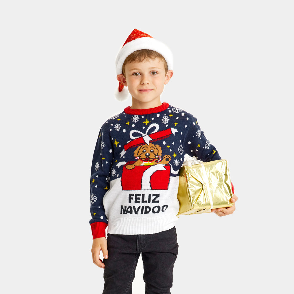 Boys Christmas Jumper Feliz Navidog