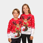 Girls and Boys Christmas Jumper with Reindeer with Scarf