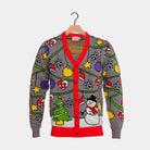 Cardigan Christmas Jumper with Tree and Snowman