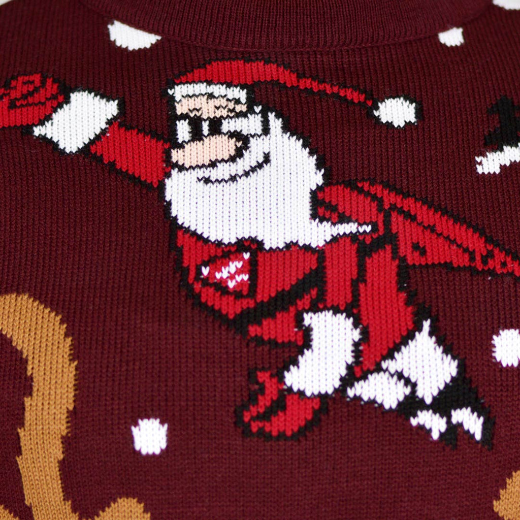 Christmas Jumper with Batman Rudolph and Superman Santa Detail