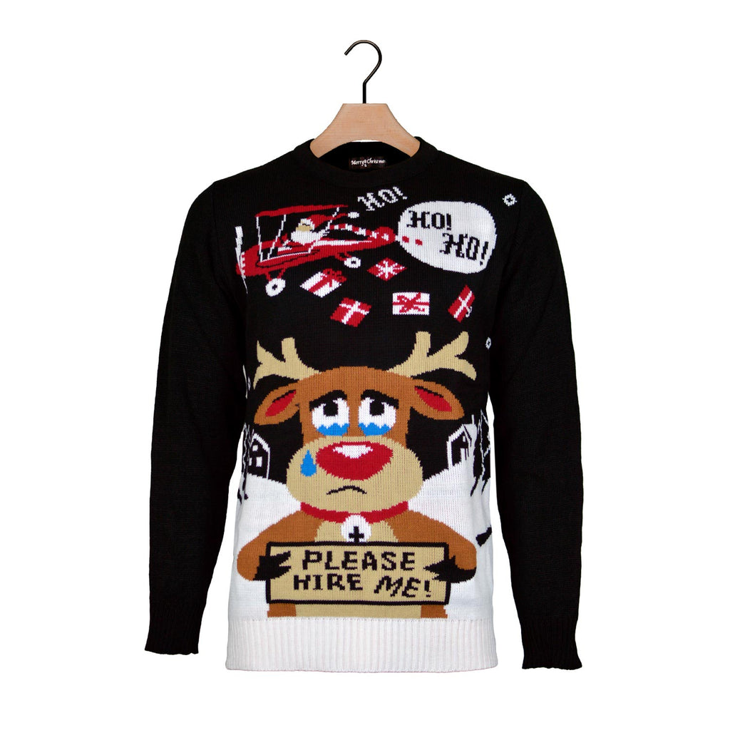 Christmas Jumper with Reindeer looking for a Job