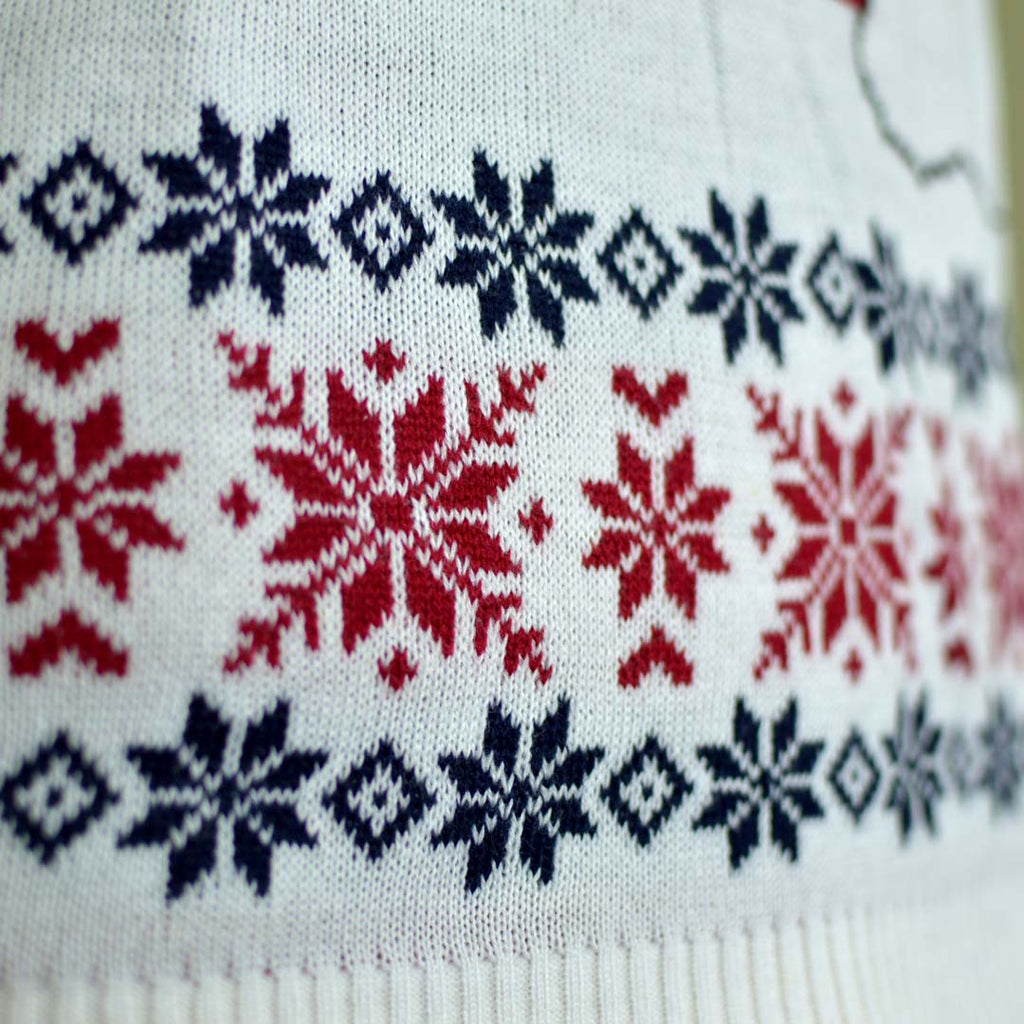 Christmas Jumper with Santa and Rudolph Smiling Detail