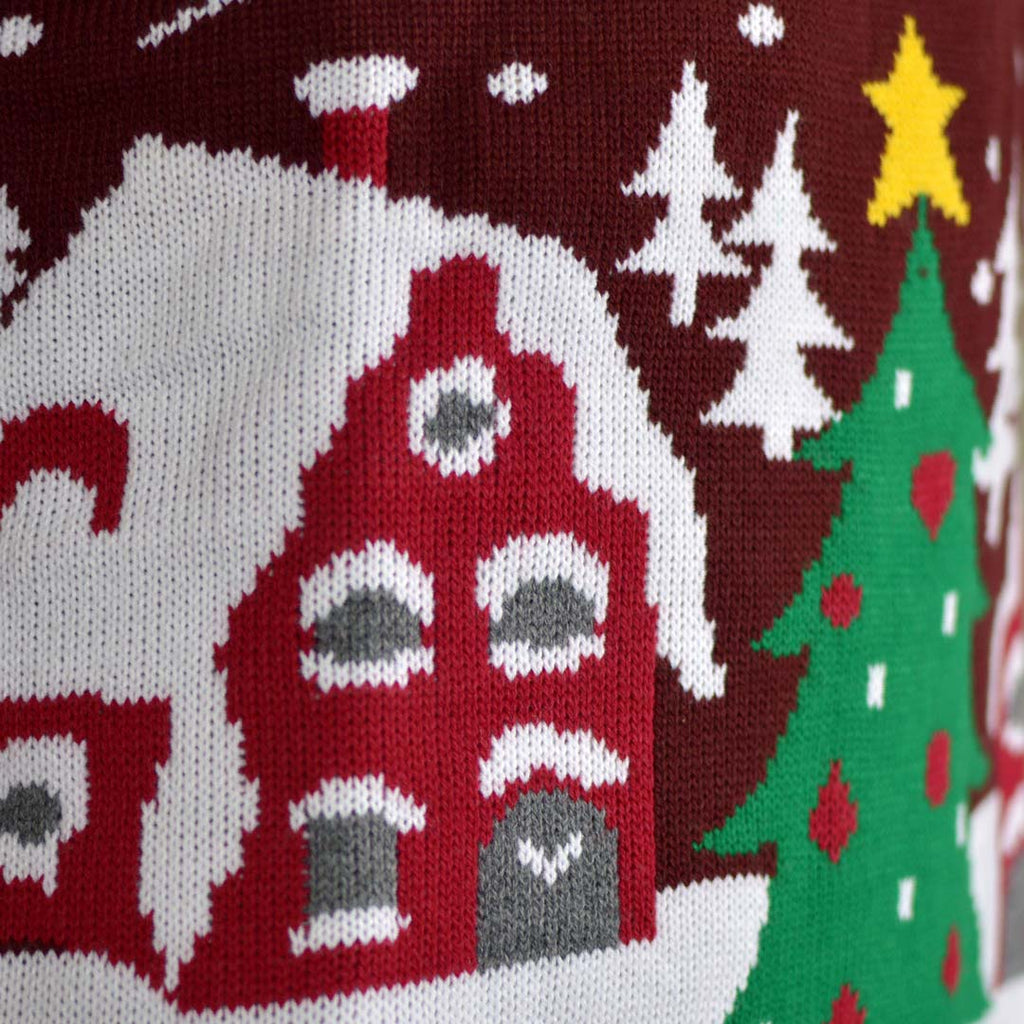 Christmas Jumper Santa on Sleigh and Christmas Tree Detail