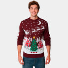 Christmas Jumper Santa on Sleigh and Christmas Tree Mens