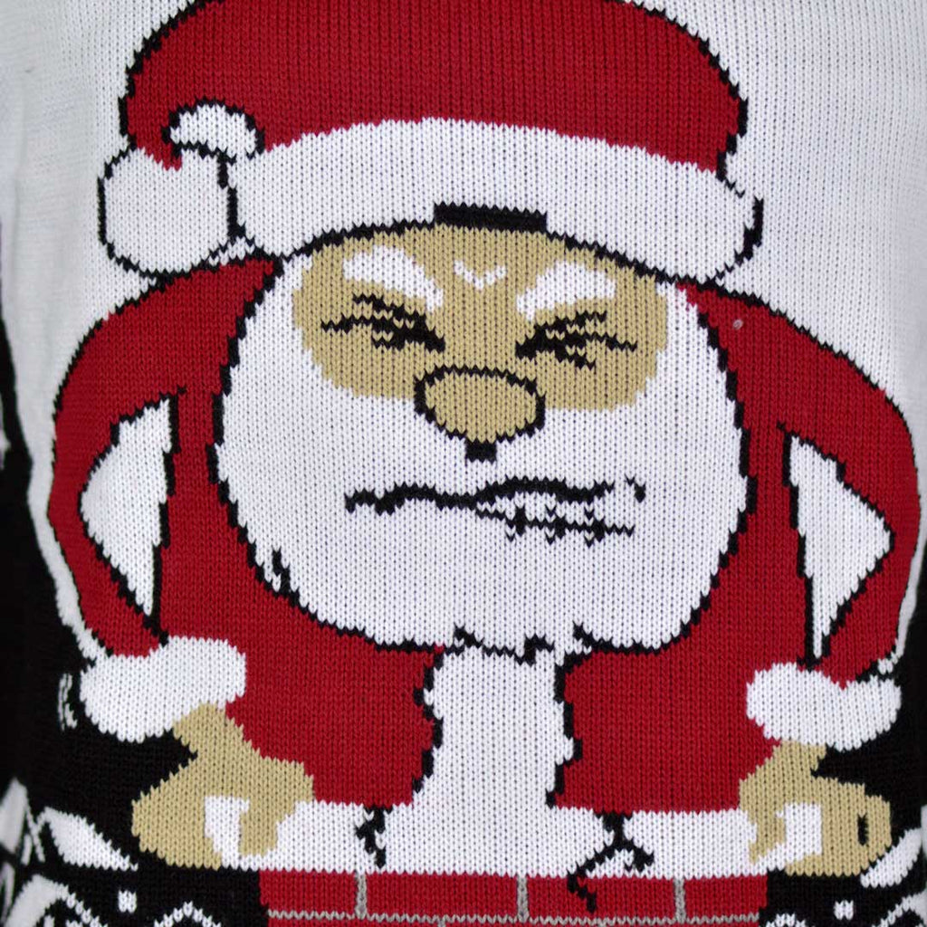 Christmas Jumper with Santa stuck in the Chimney Detail