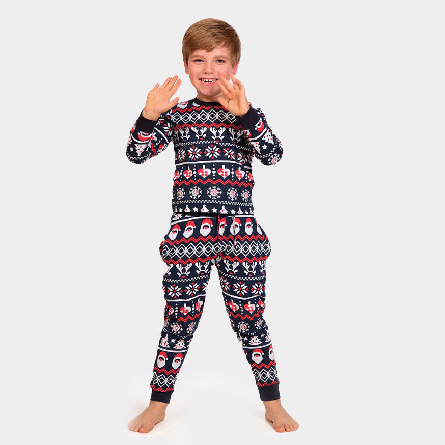 Christmas Pyjama for Family with Santa, Reindeers and Hearts Kids