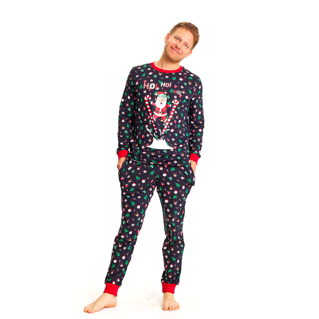 Christmas Pyjama for Family with Skiing Santa Mens