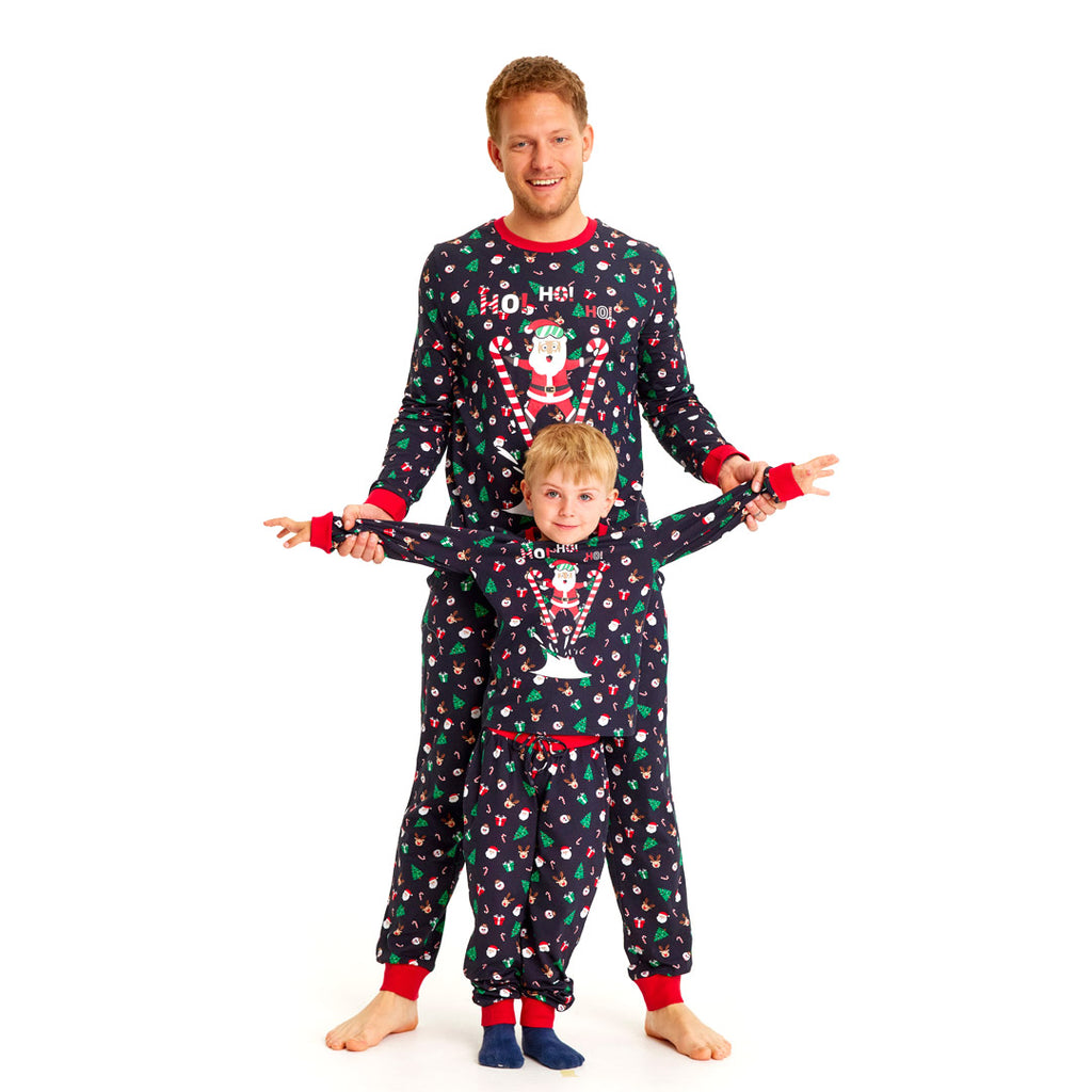 Christmas Pyjama for Family with Skiing Santa