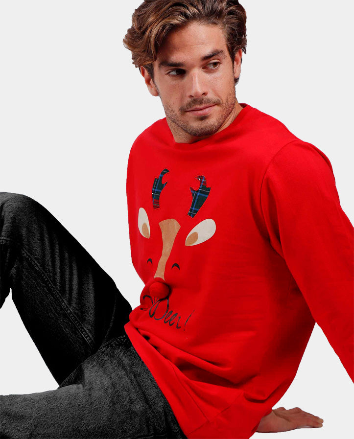 Mens Christmas Sweatshirt Oh Deer