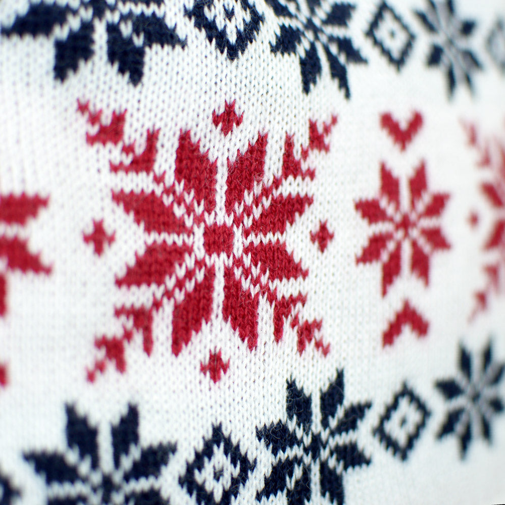 Family Christmas Jumper with Santa and Rudolph Smiling Detail Snow