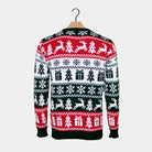 Green, Red and White Strips Christmas Jumper Back