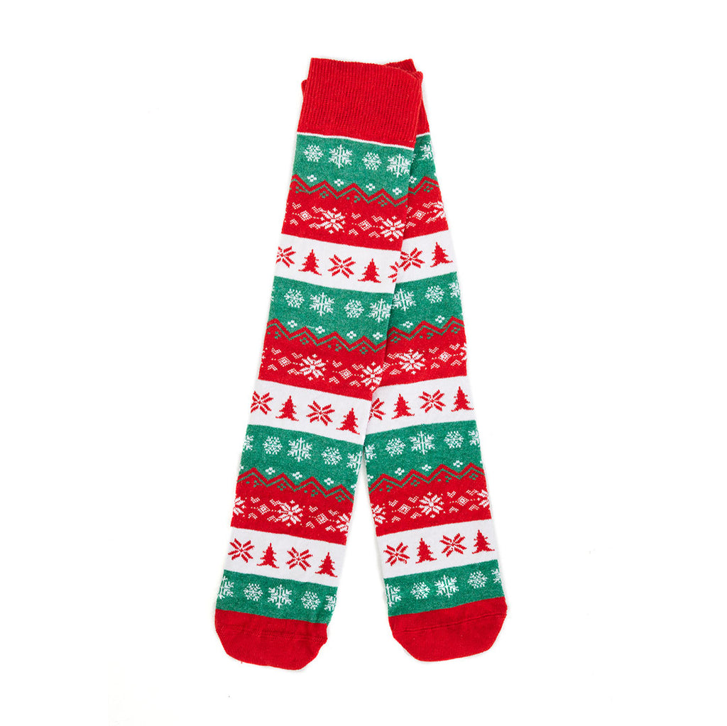Green, Red and White Unisex Christmas Socks